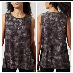 Athleta Refined Zephyr Tank in Black/Grey Floral Size S NWT